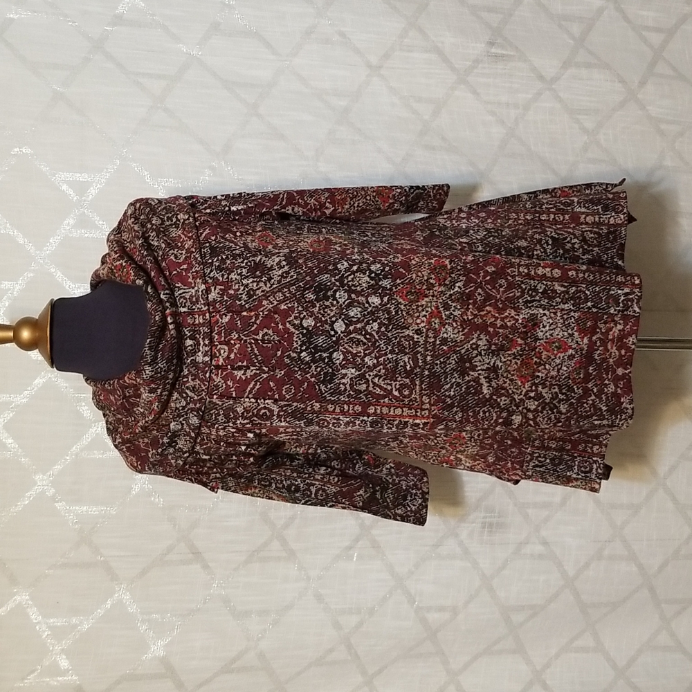 Hannah Top Size Large Fringe Cowl Neck Lagenlook